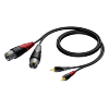 PROCAB CLA701/1.5 2 x XLR male - 2 x RCA/Cinch male 1,5 meter
